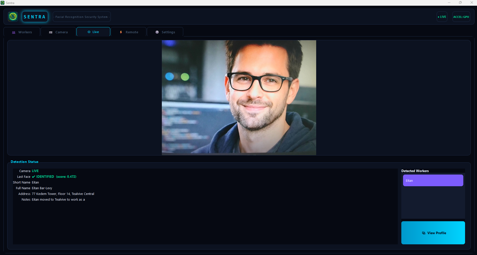 Sentra GUI preview