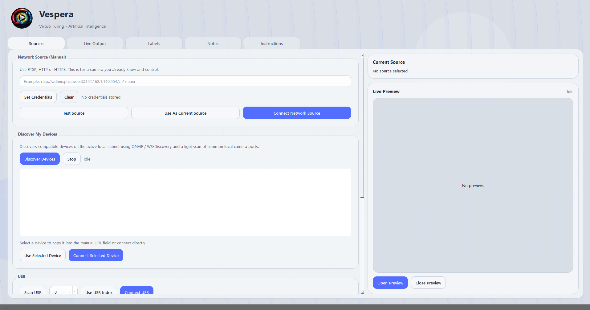 Vespera GUI preview